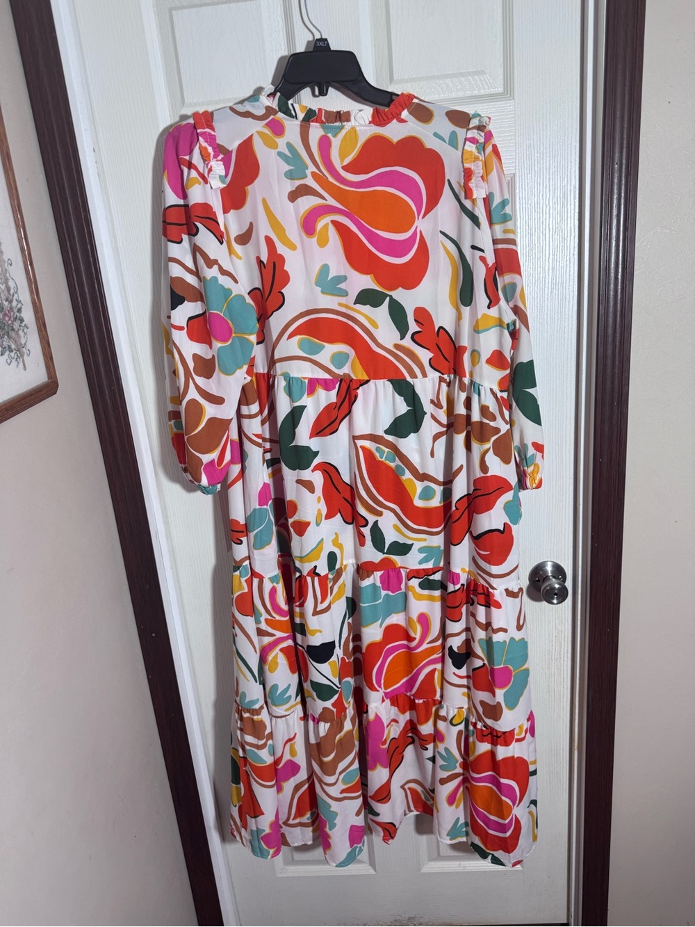 Multicolor Floral Tiered Midi Dress - Women's - Picture 2 of 3